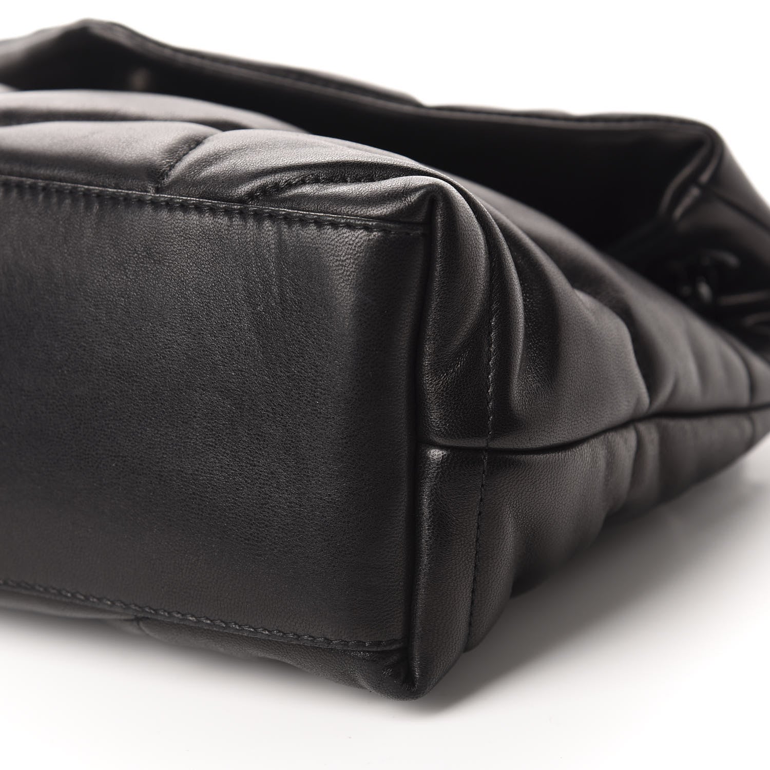 Saint Laurent Lambskin Quilted Small Loulou Puffer Monogram Chain Satchel Black 7 of 12