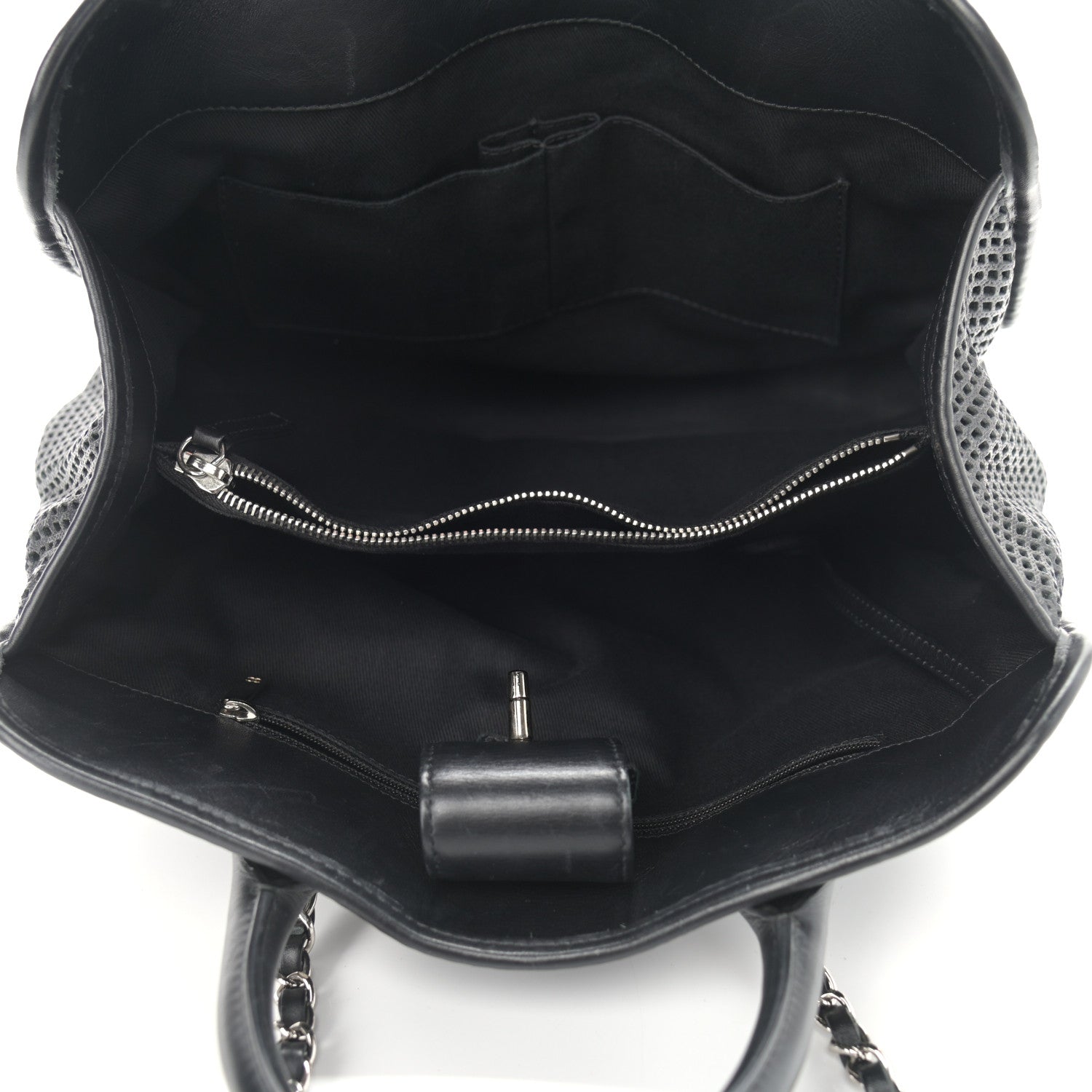 Chanel Calfskin Perforated Up In The Air Tote Black 5 of 13
