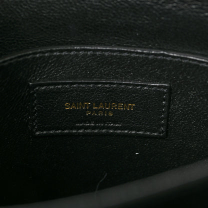 Saint Laurent Suede Smooth Calfskin Monogram Medium Solferino Soft Satchel Sesame Seaweed 6 of 8