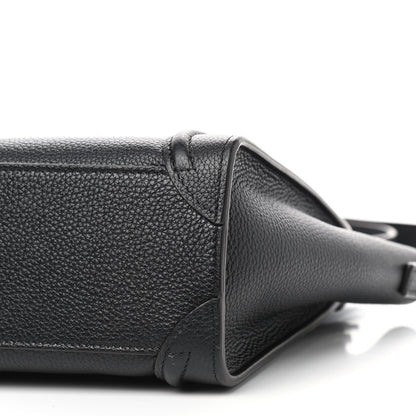 Celine Drummed Calfskin Nano Luggage Black 5 of 9