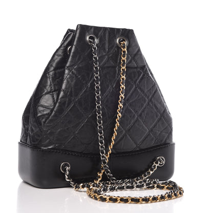 Chanel Aged Calfskin Quilted Small Gabrielle Backpack Black 3 of 9