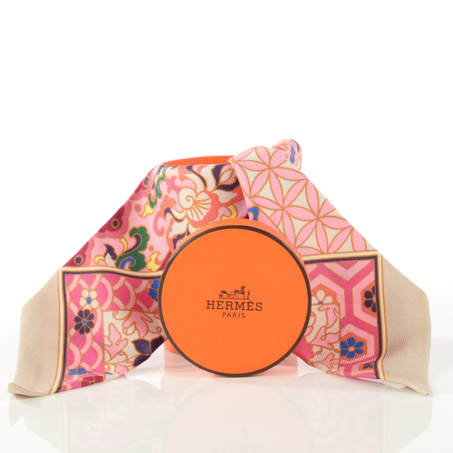 Hermes Silk Collections Imperiales Twilly Beige Rose Vert 3 of 6
