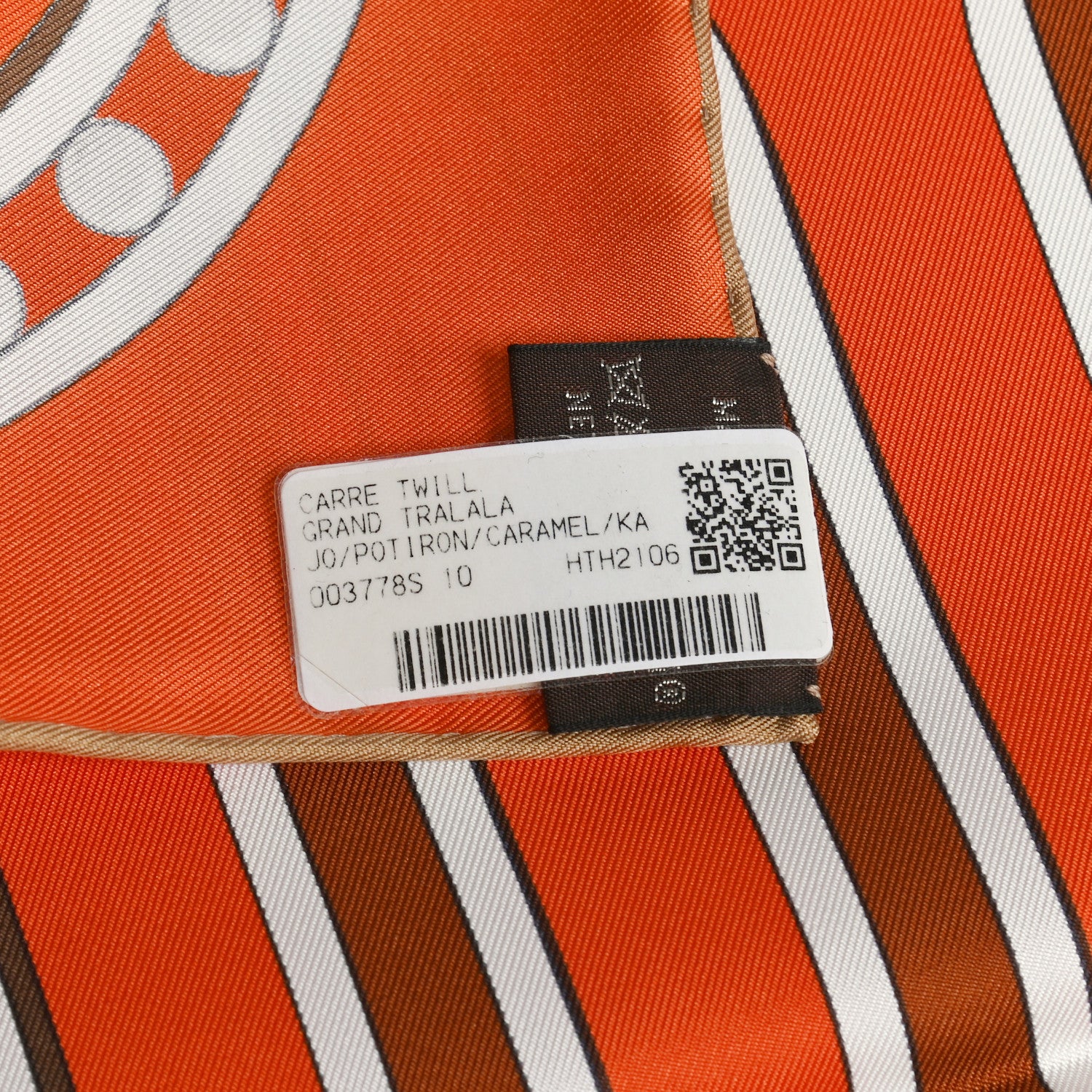 Hermes Silk Carre Grand Tralala Scarf 90 Potiron Carmel Kaki 6 of 6