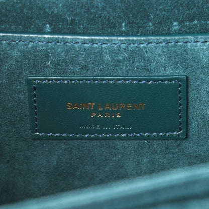 Saint Laurent Smooth Calfskin Suede Medium Bellechasse Dark Turquoise 6 of 8