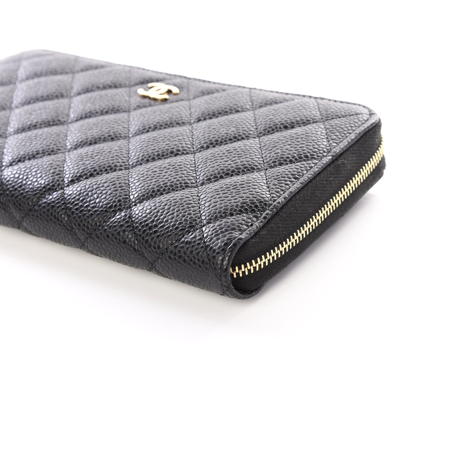 Chanel Caviar Quilted Large Gusset Zip Around Wallet Black 6 of 11