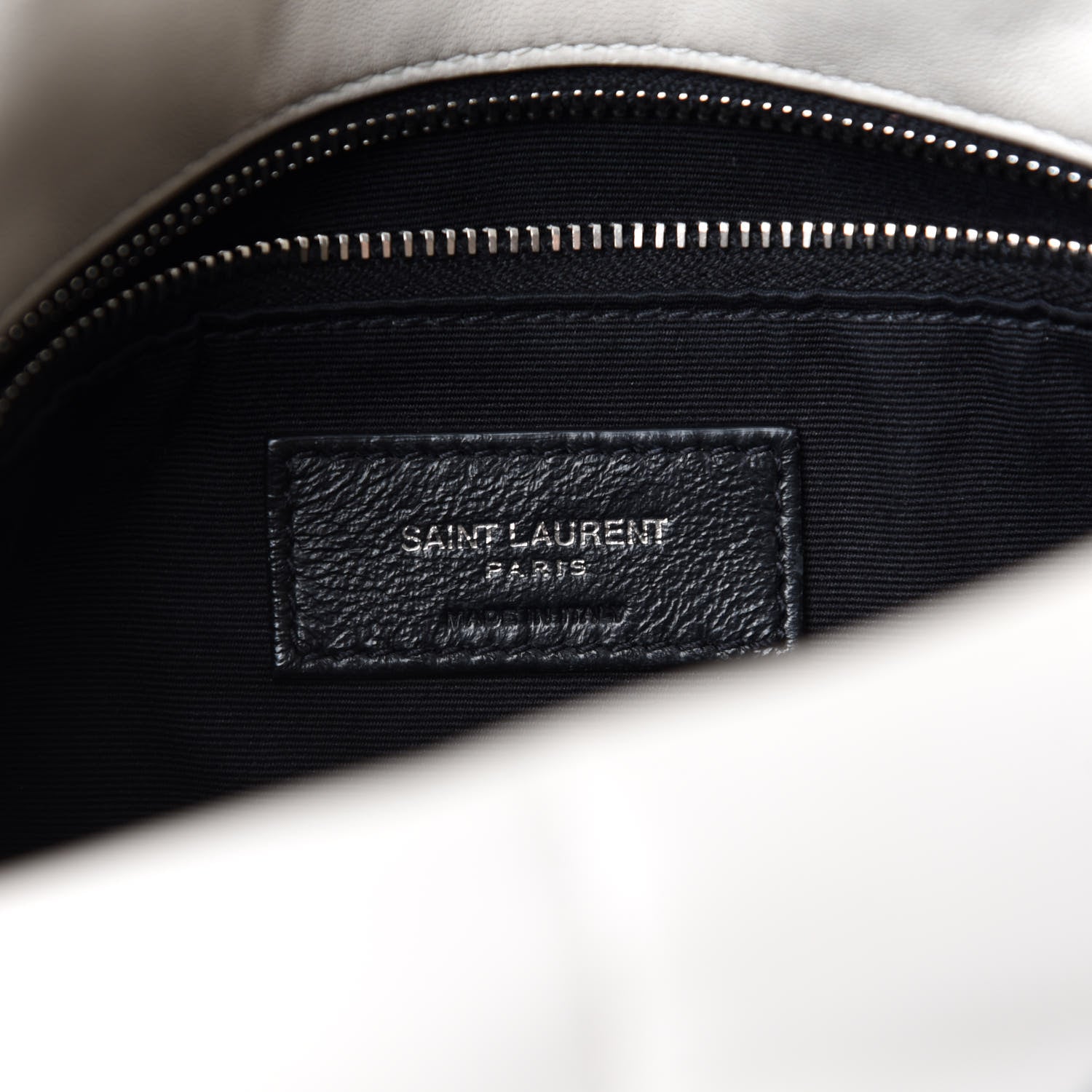 Saint Laurent Lambskin Quilted Small Loulou Puffer Monogram Chain Satchel Blanc Vintage 13 of 16