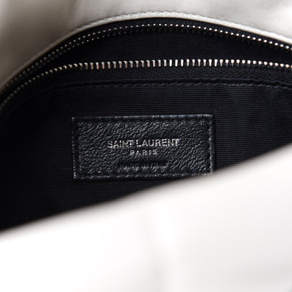 Saint Laurent Lambskin Quilted Small Loulou Puffer Monogram Chain Satchel Blanc Vintage 13 of 16