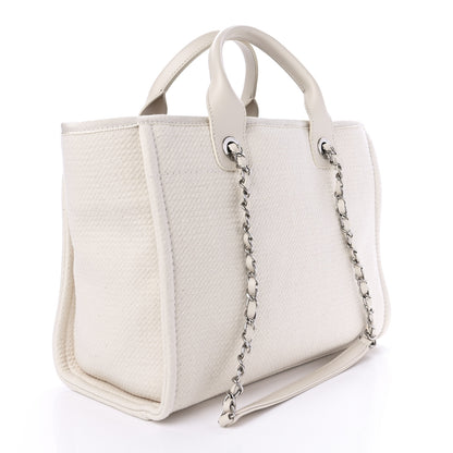 Chanel Mixed Fibers Small Deauville Tote White 3 of 10