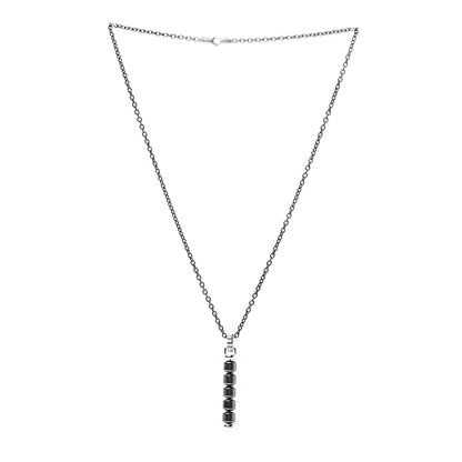 John Hardy Titanium Sterling Silver Hematite Mens Drop Pendant Necklace 3 of 6