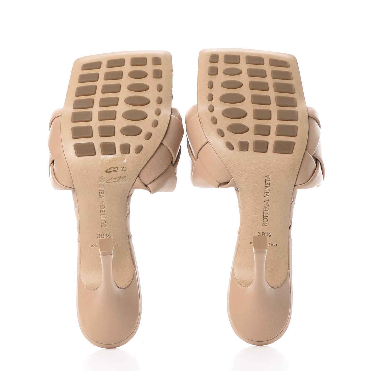 Nappa Maxi Intrecciato Lido Mule Sandals 39.5 Cipria