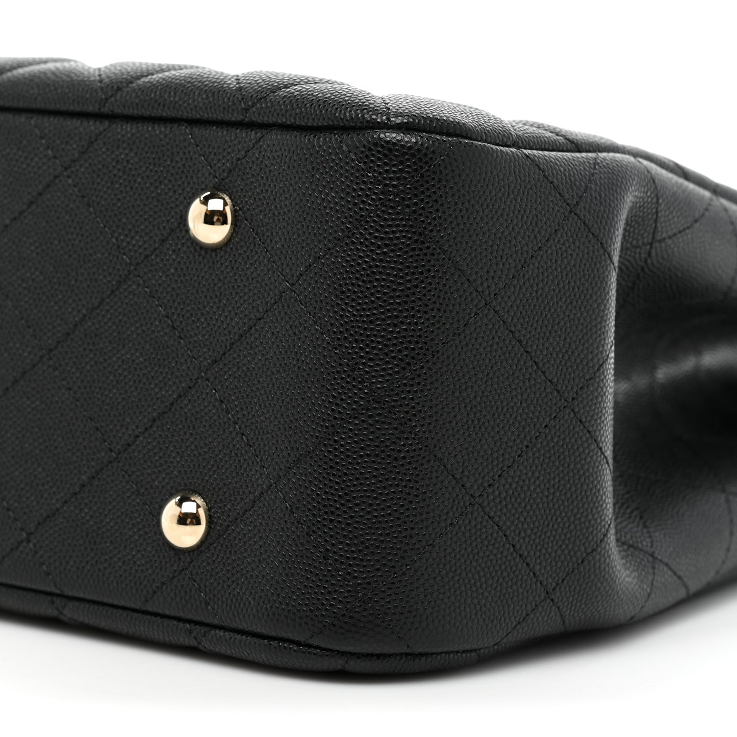 Caviar Quilted Large Shopping Tote Black