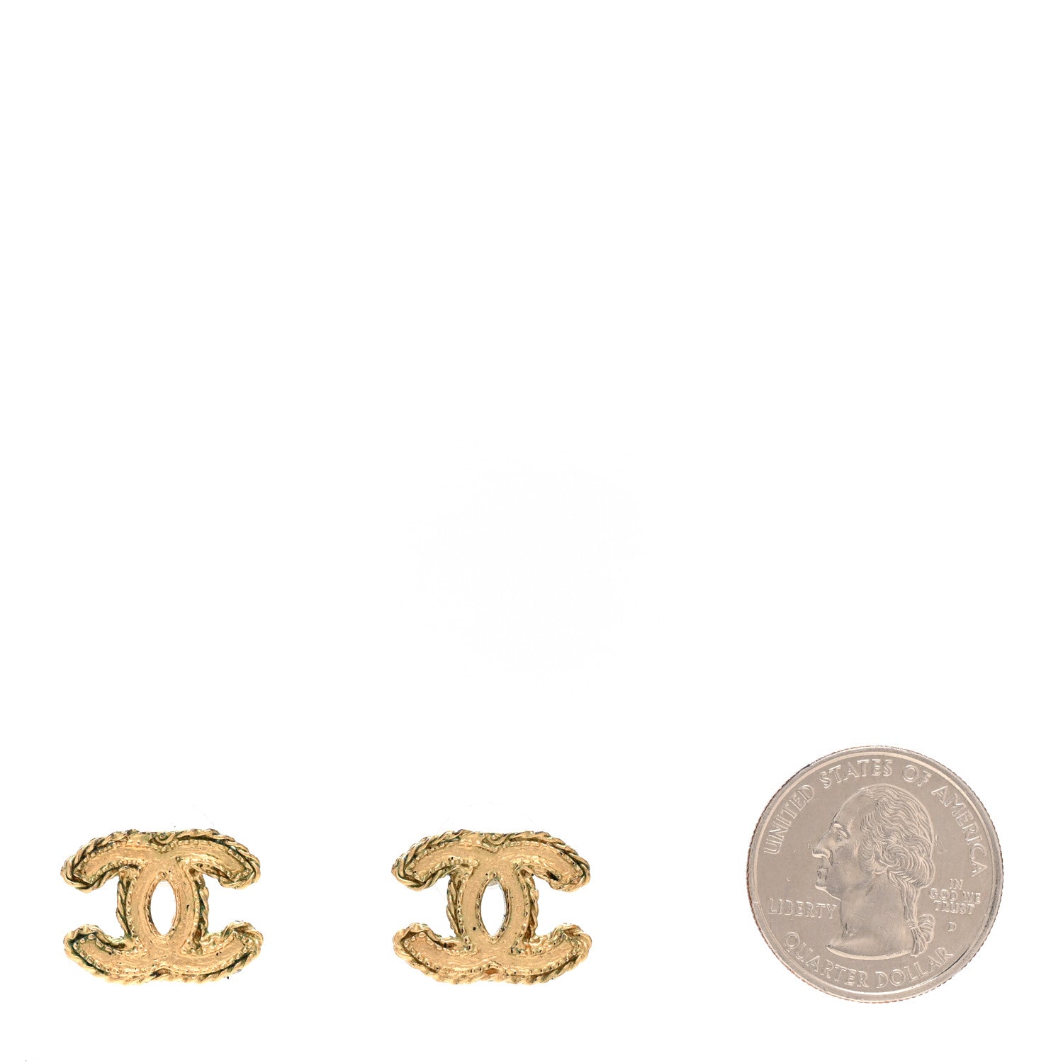 Chanel CC Chain Earrings Matte Gold 2 of 5