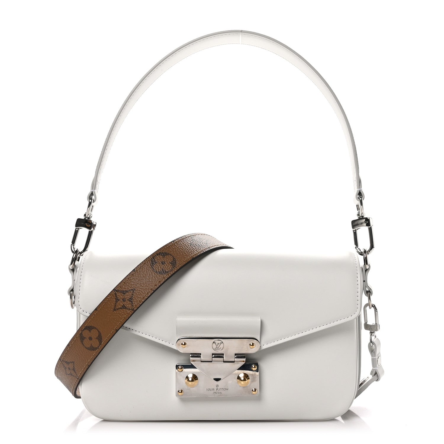 Louis Vuitton Calfskin Reverse Monogram Swing White 1 of 8