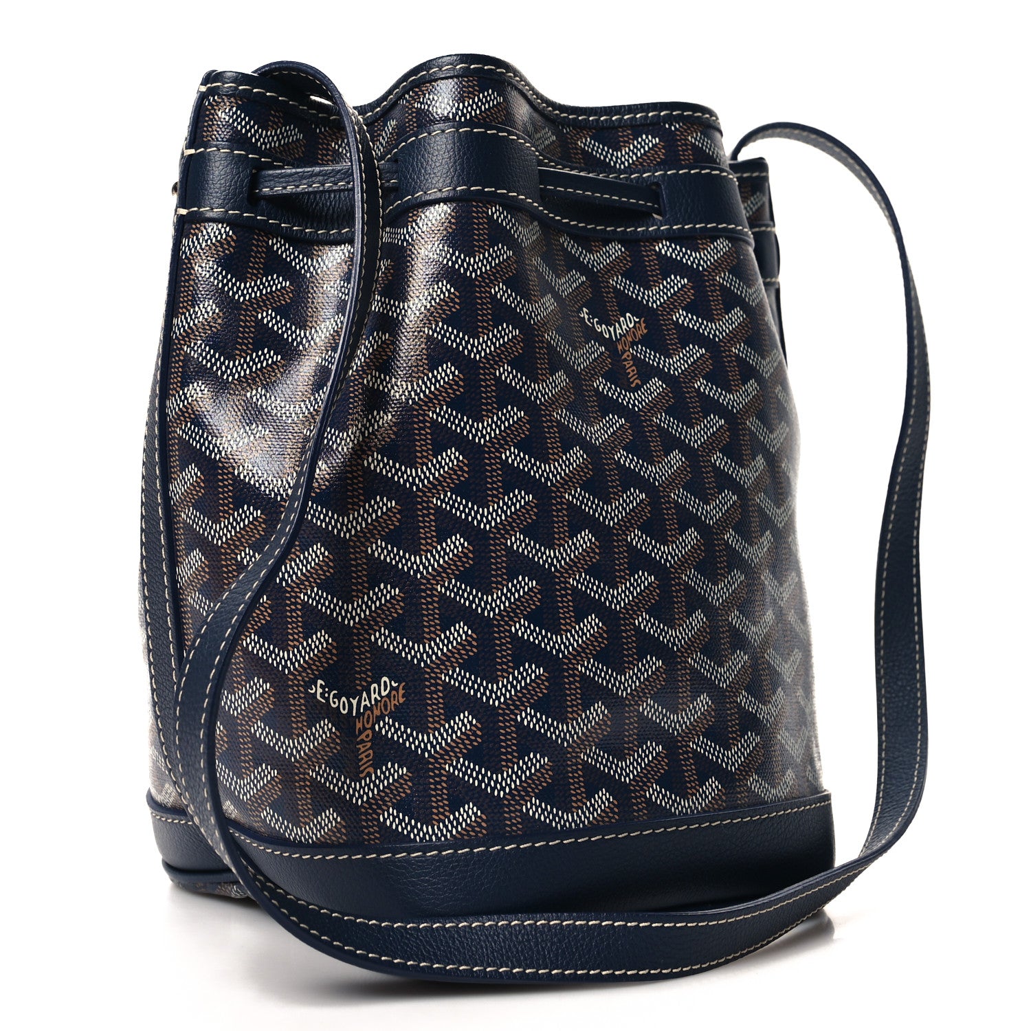 Goyard Goyardine Petit Flot Bucket Bag PM Navy 3 of 9