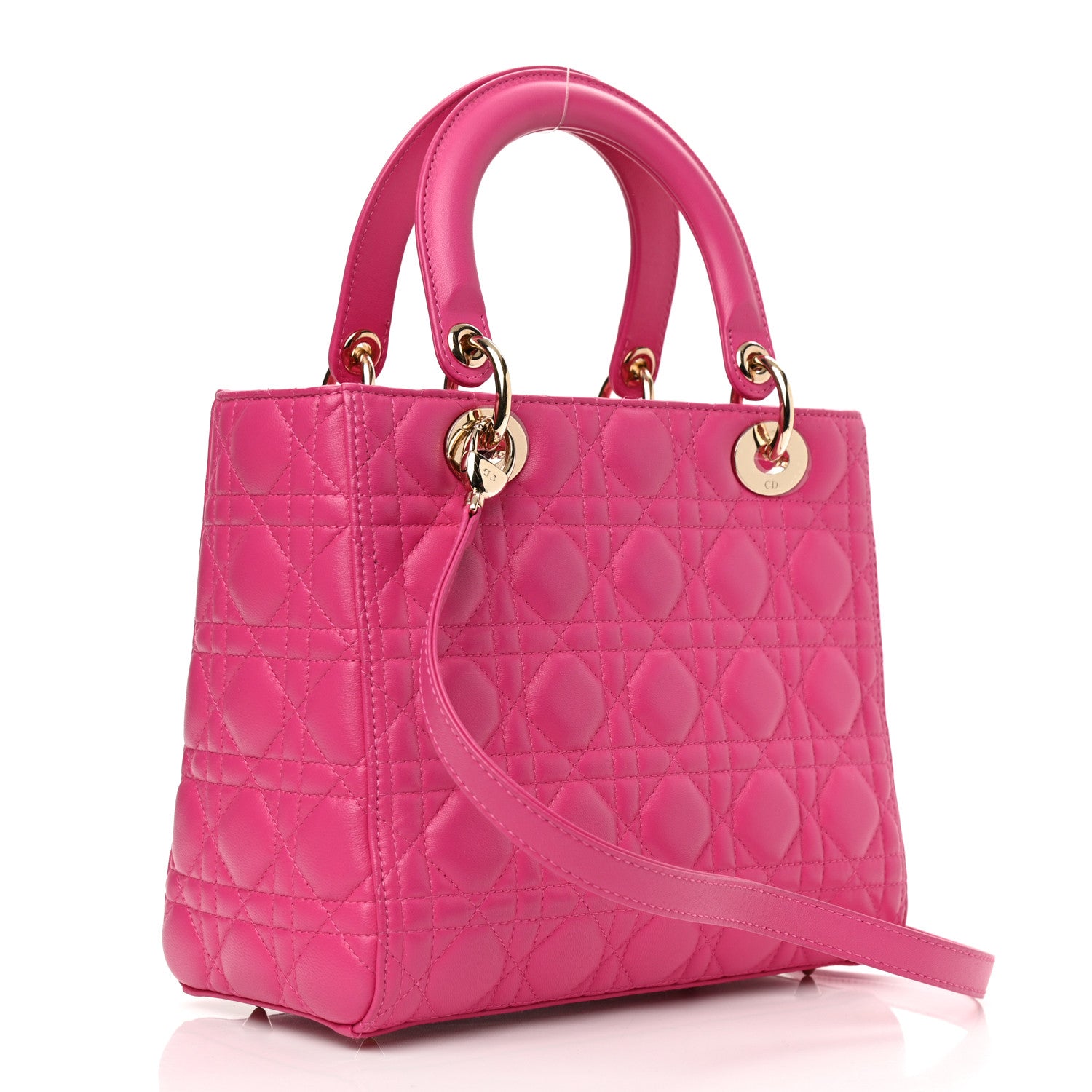 Christian Dior Lambskin Cannage Medium Lady Dior Fuchsia 3 of 8
