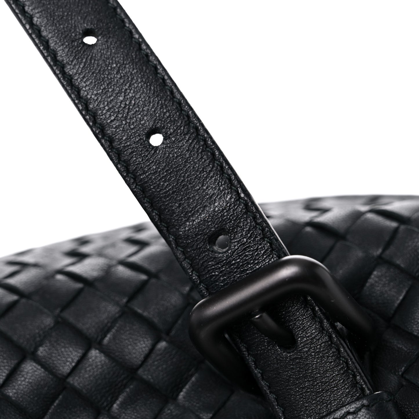 Nappa Intrecciato Montaigne Rings Satchel Black