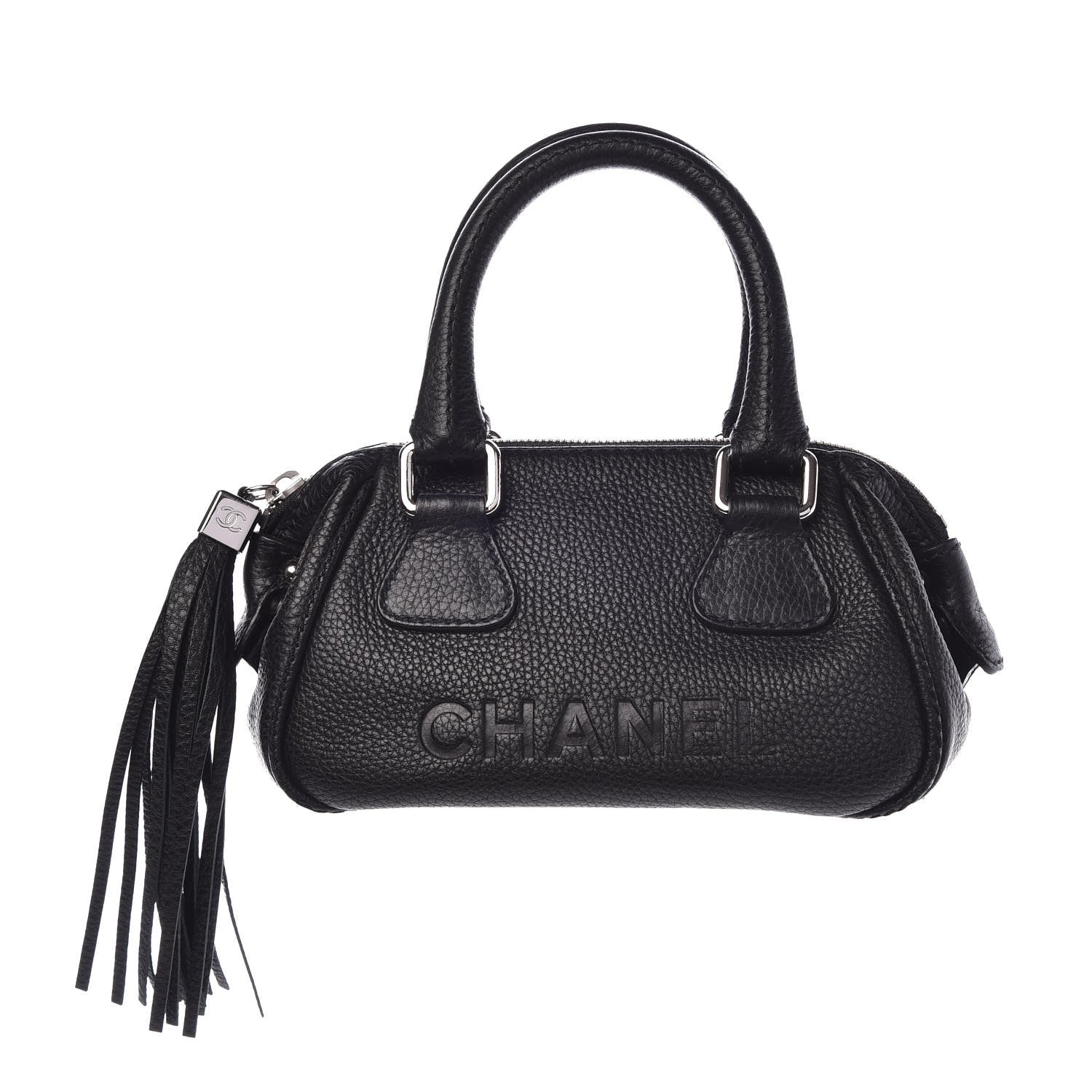 Chanel Calfskin Small Tassel Satchel Black 1 of 7