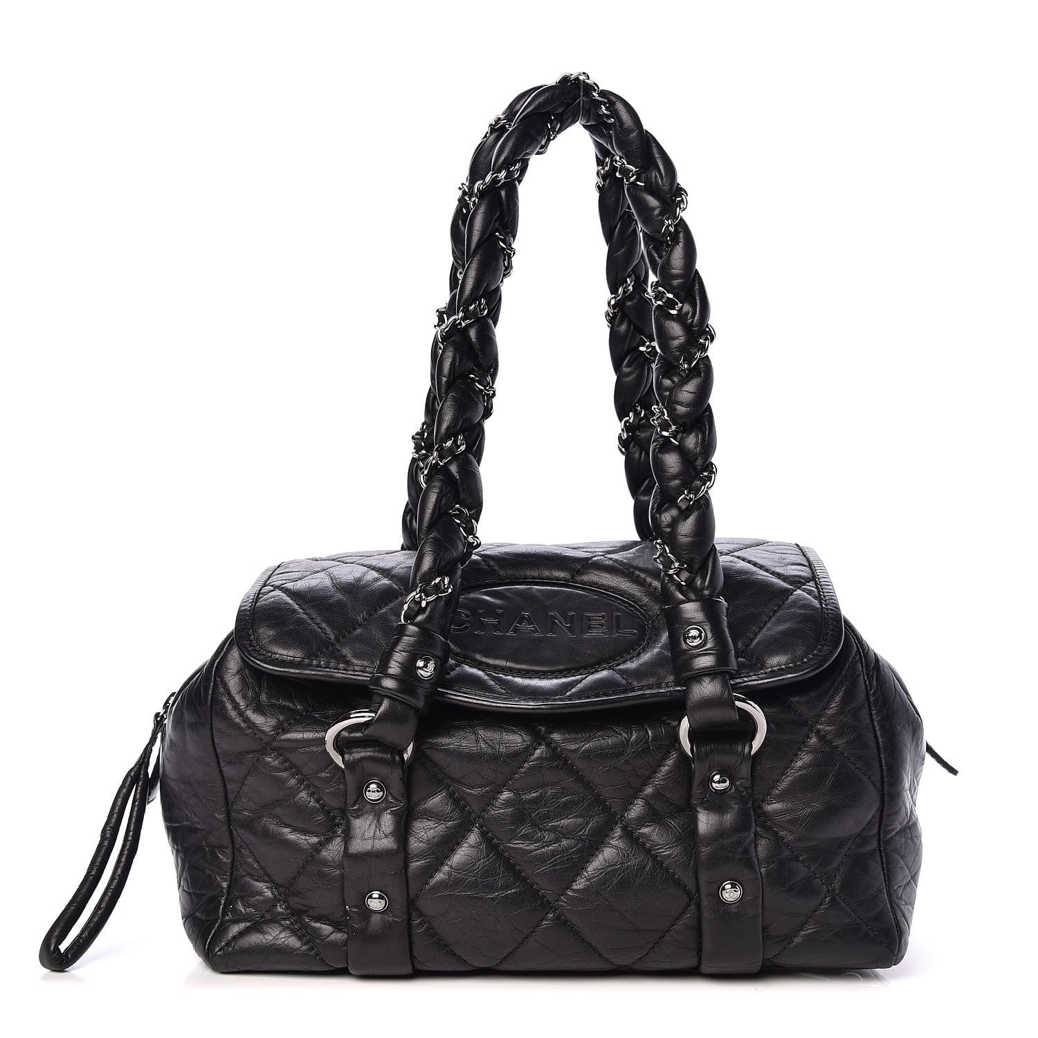 Chanel Distressed Lambskin Lady Braid Flap Tote Black 1 of 10