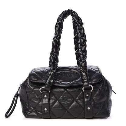 Chanel Distressed Lambskin Lady Braid Flap Tote Black 1 of 10