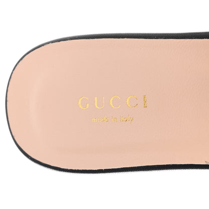 Gucci Malaga Kid GG Marmont Flat Slide Sandals 37.5 Black 6 of 8