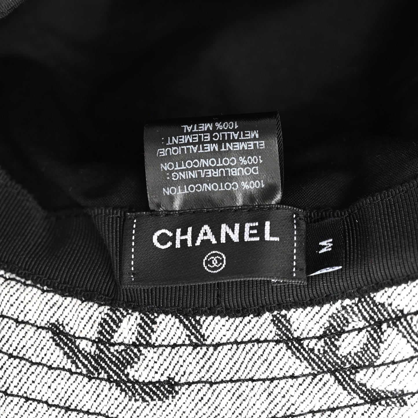 Denim CC Bucket Hat M White Black