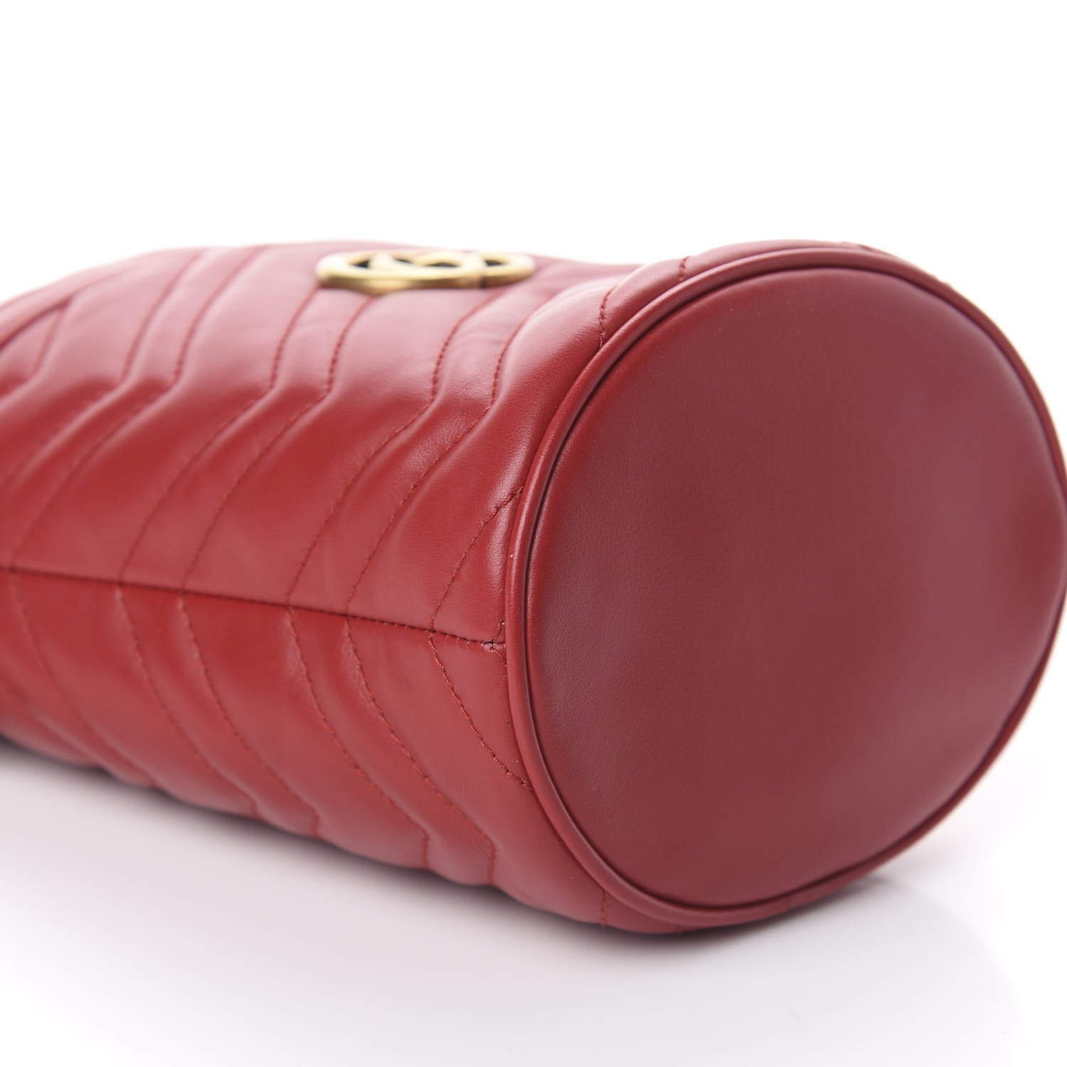Gucci Calfskin Matelasse Mini GG Marmont 2.0 Bucket Bag Hibiscus Red 6 of 7