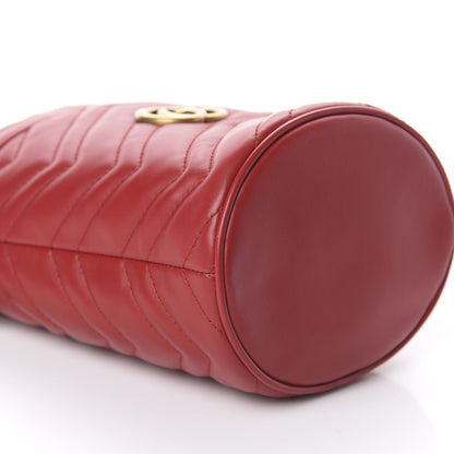 Gucci Calfskin Matelasse Mini GG Marmont 2.0 Bucket Bag Hibiscus Red 6 of 7