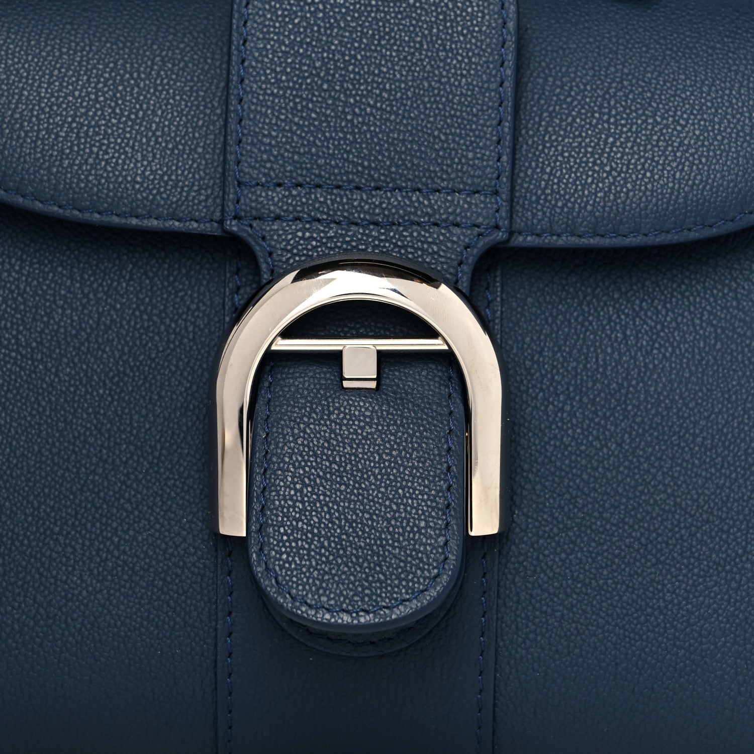 Delvaux Grained Calfskin Mini Brillant Satchel Navy 8 of 12