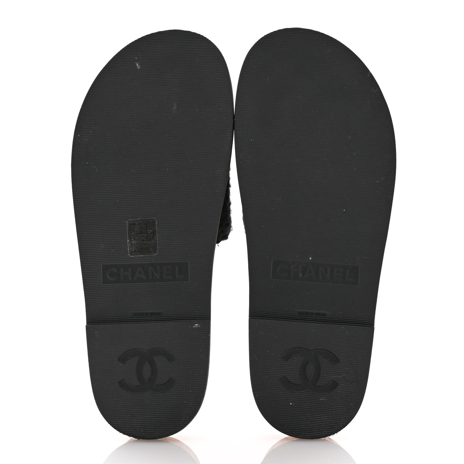 Chanel Fabric Pearl Cork CC Slip On Sandals 39 Black 6 of 11