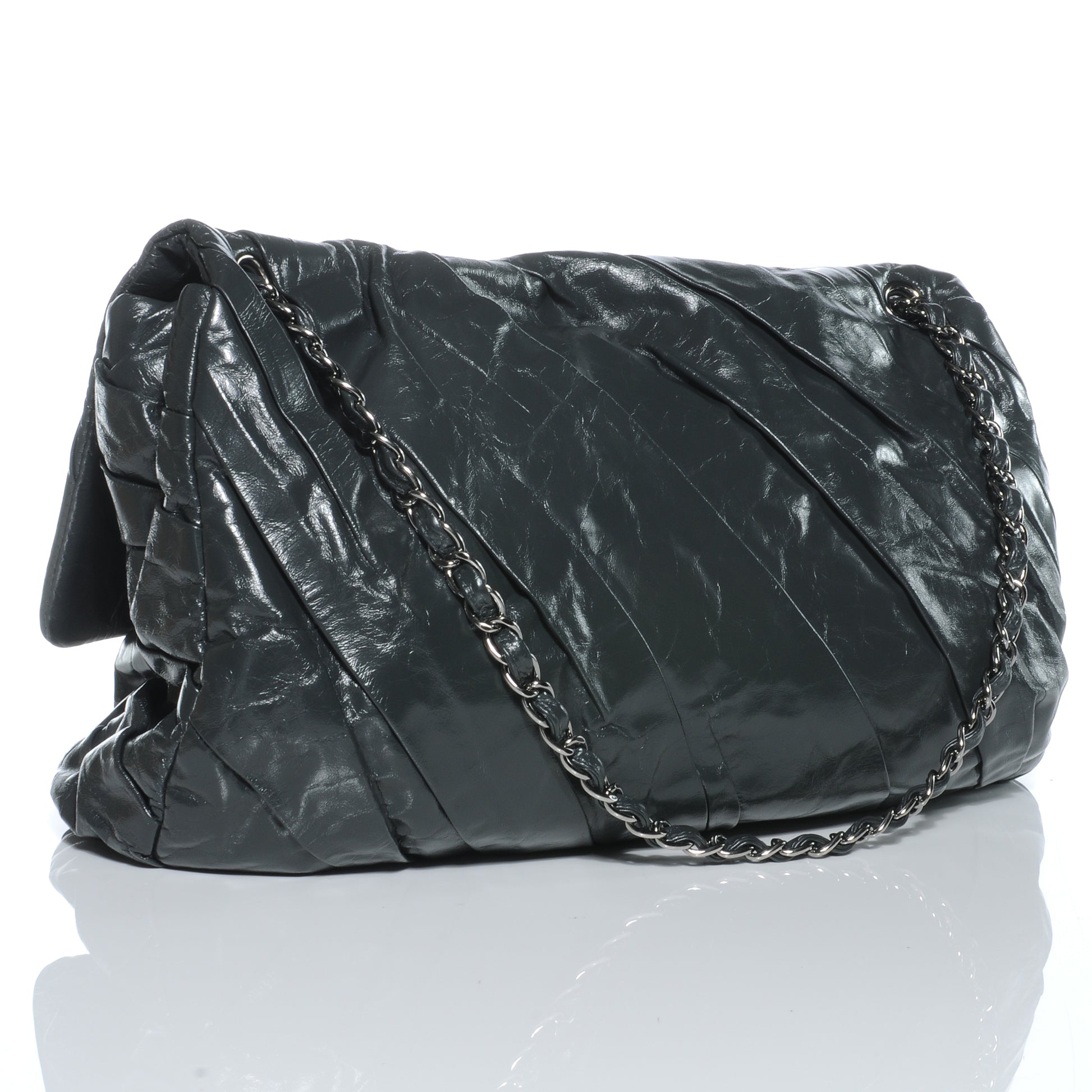 Chanel Glazed Calfskin Twisted Maxi Flap Grey 3 of 7