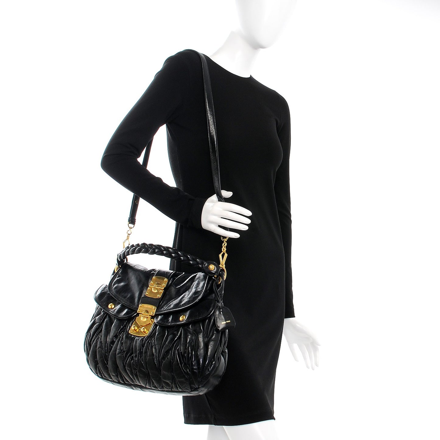 Nappa Matelasse Coffer Hobo Black