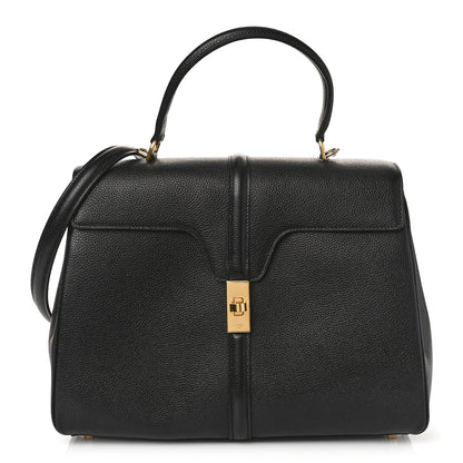 Celine Grained Calfskin Classique 16 Top Handle Bag Black 1 of 8