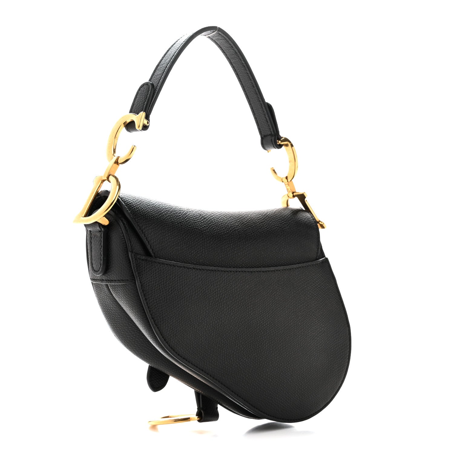 Christian Dior Grained Calfskin Mini Saddle Bag Black 3 of 12