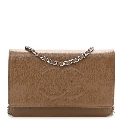 Chanel Caviar Timeless CC Wallet On Chain WOC Brown 1 of 12
