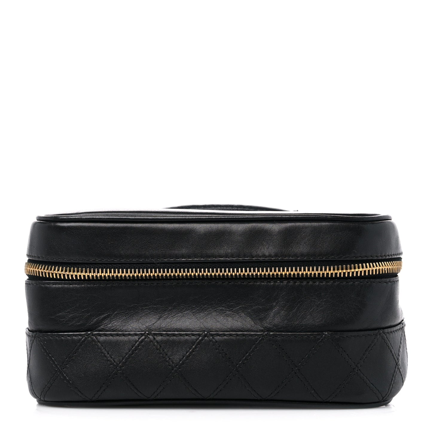 Lambskin Vanity Cosmetic Case Black