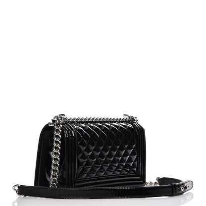 Chanel Patent Calfskin Quilted Medium Plexiglass Boy Flap Black 3 of 10