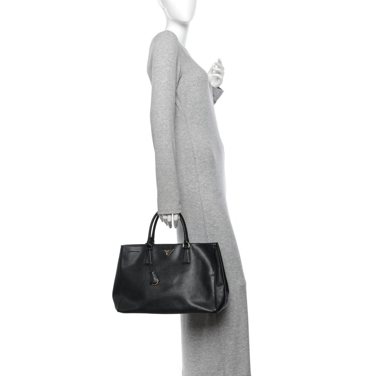 Prada Saffiano Lux Large Tote Black 2 of 11