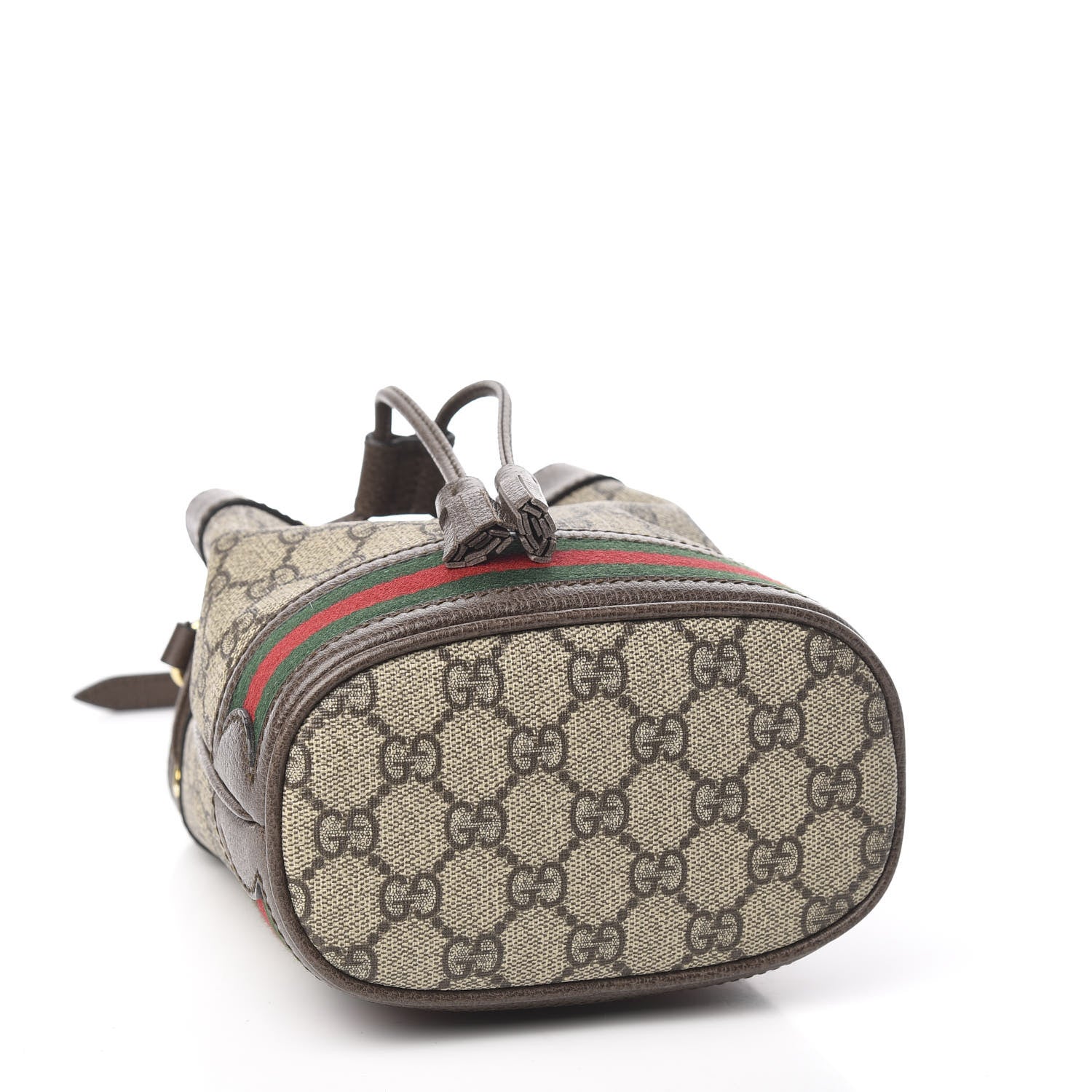 Gucci GG Supreme Monogram Web Mini Ophidia Bucket Bag Brown 4 of 10