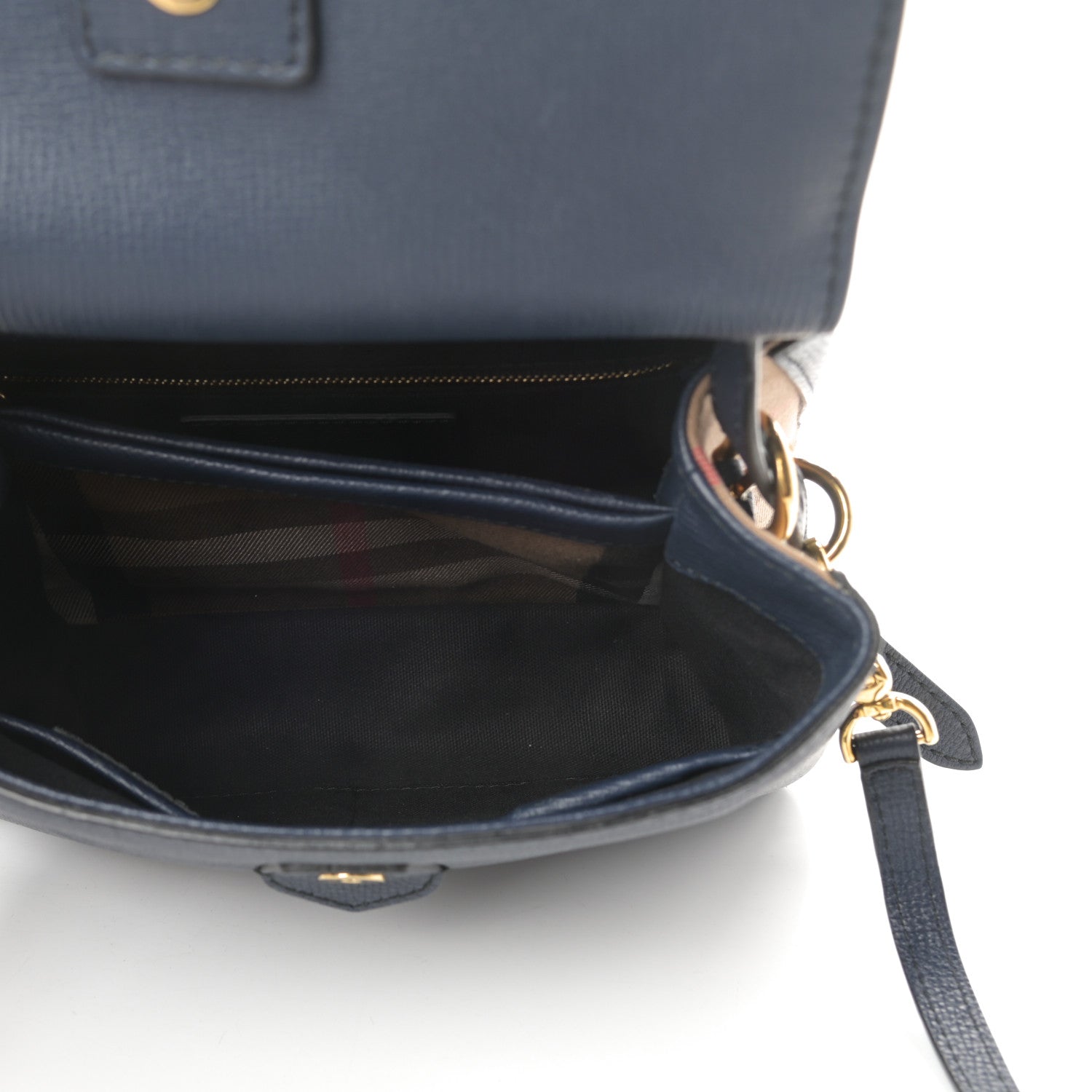 Burberry Derby Calfskin House Check Small Camberley Ink Blue 5 of 12