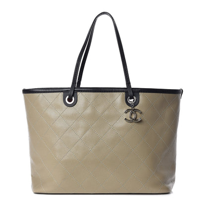 Chanel Grained Calfskin Large Shopping Fever Tote Beige 3 of 10