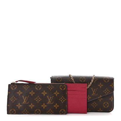 Louis Vuitton Monogram Pochette Felicie Chain Wallet Fuchsia 3 of 12