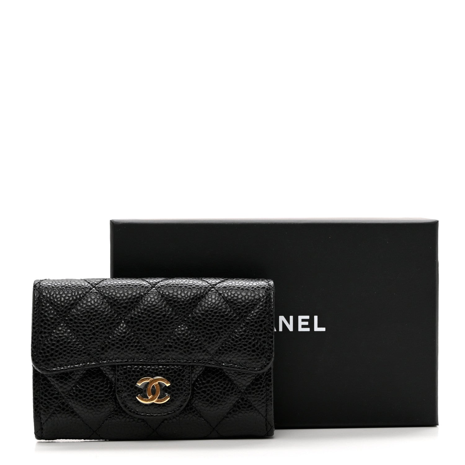Chanel Caviar Quilted Flap Card Holder Wallet Black 9 of 9