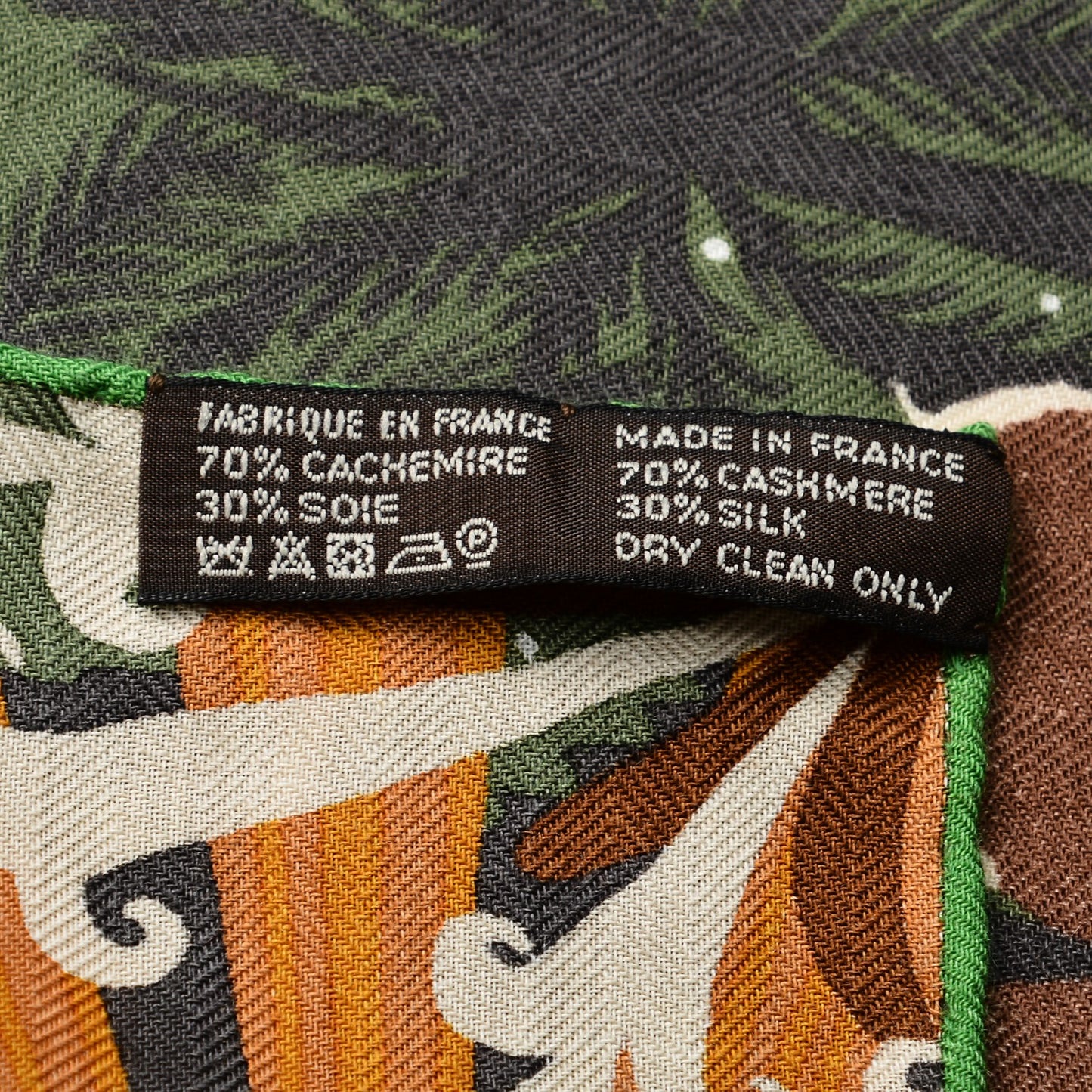 Cashmere Silk Tyger Tyger Shawl 140 Vert Caramel Vert Amande