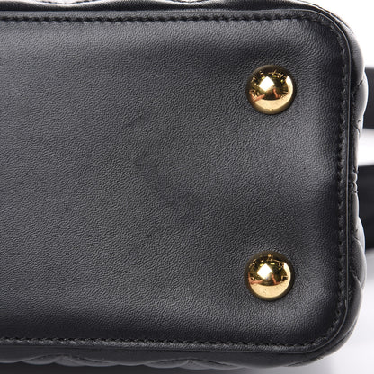Louis Vuitton Lambskin Quilted Flower Capucines PM Black 9 of 11