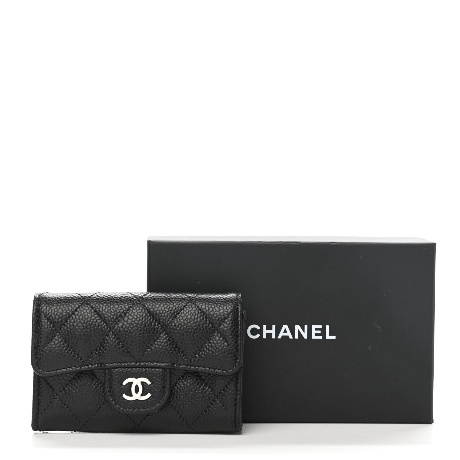 Chanel Caviar Quilted Flap Card Holder Wallet Black 9 of 9
