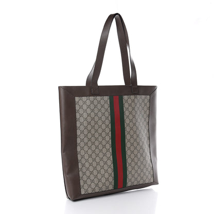 Gucci GG Supreme Monogram Web Large Ophidia Vertical Shopping Tote Brown 2 of 9