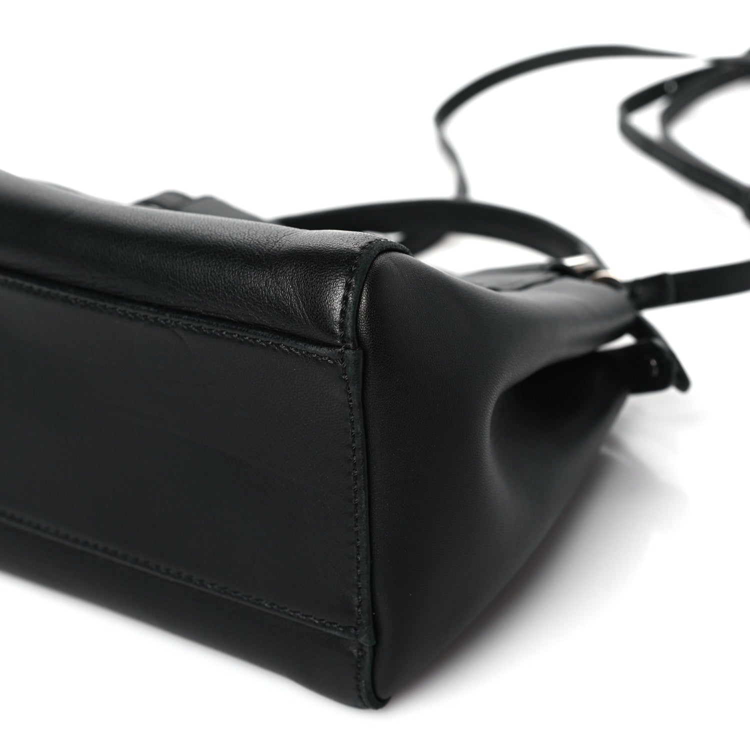 Fendi Nappa Karung Monster Eyes Mini Peekaboo Iconic Satchel Black Papavero 12 of 13