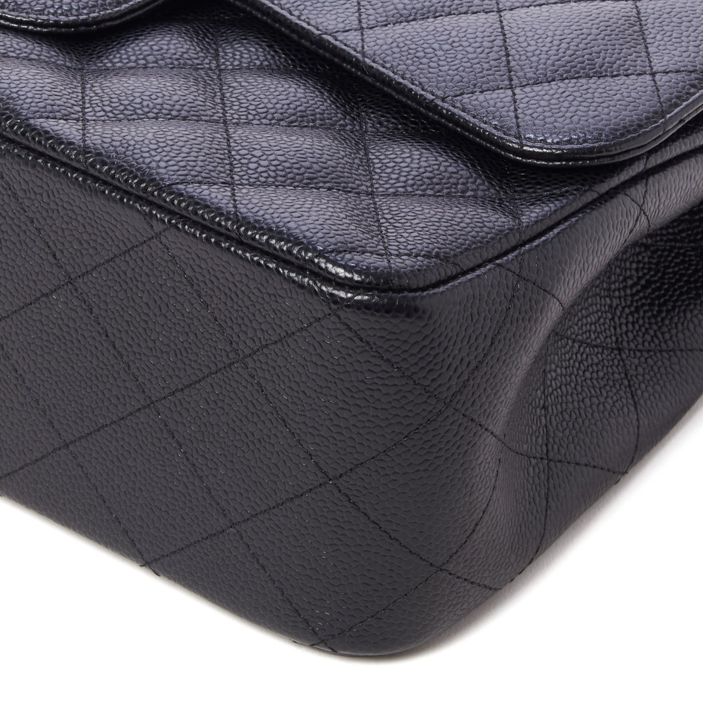 Caviar Quilted Jumbo Double Flap Black