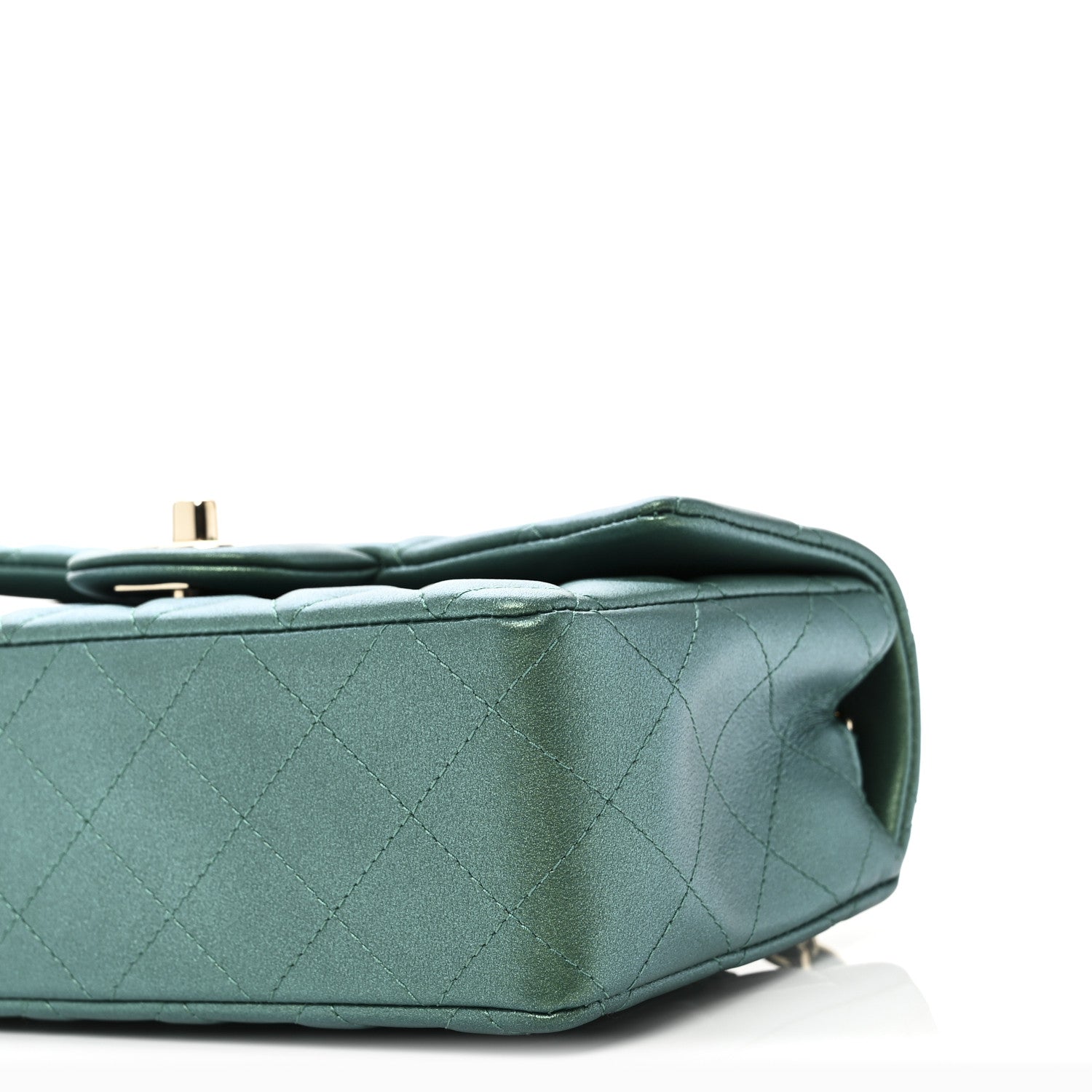 Chanel Iridescent Lambskin Quilted Mini Rectangular Flap Green 10 of 10