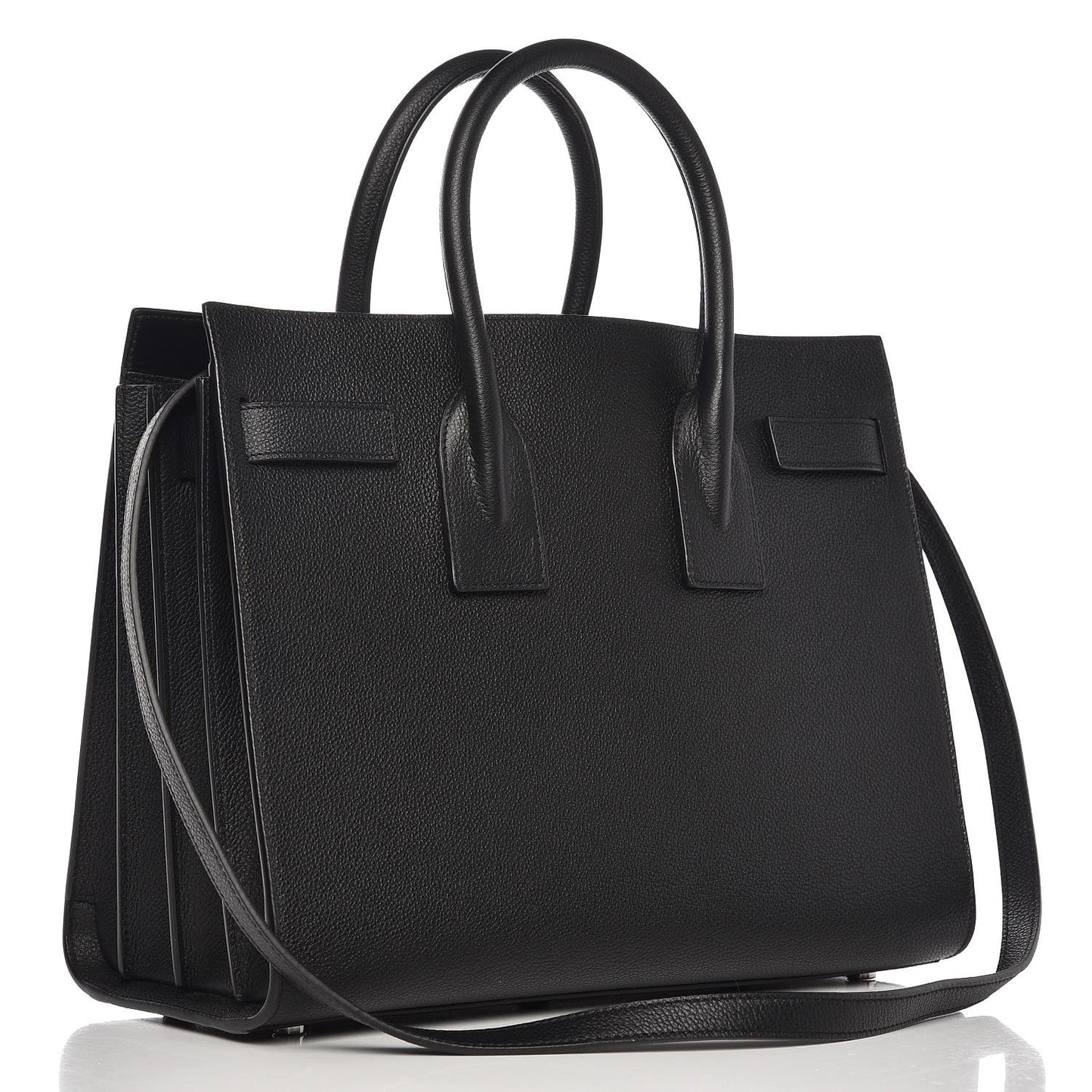 Grained Calfskin Small Sac De Jour Black